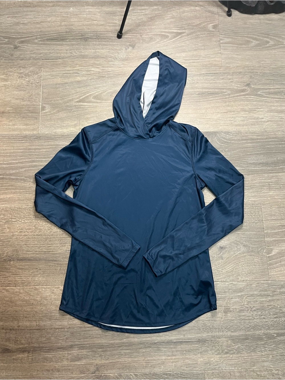 Men's Navy Long Sleeve Hooded Performance Shirt